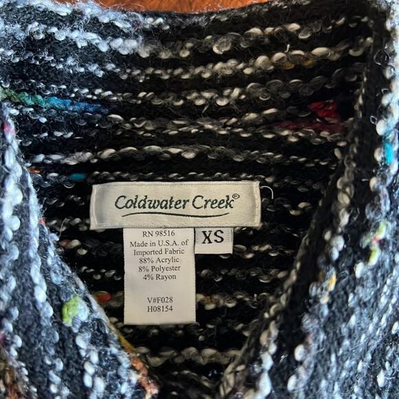 Coldwater Creek Size XS Textured Striped Sweater Cardigan Jacket Knit - Picture 4 of 8